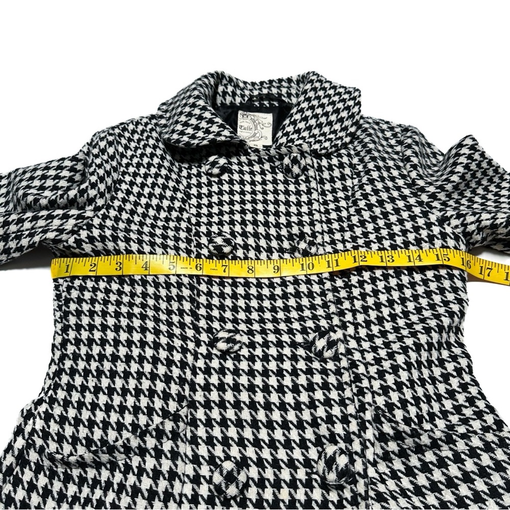 Y2K Urban Outfitters Tulle Houndstooth Double Breasted Princess Pea Coat Jacket - Picture 8 of 9